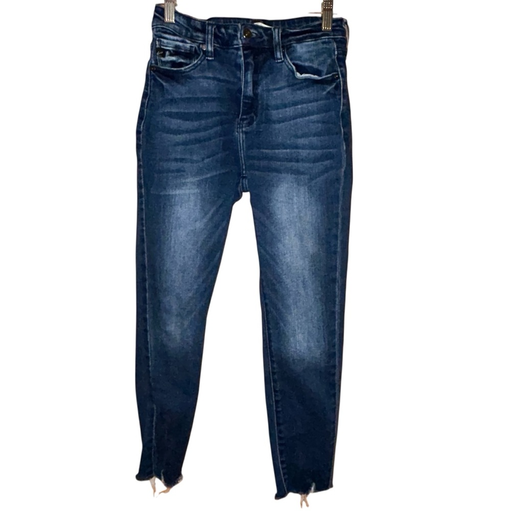 Kancan Maurices Skinny Jeans Women's High Rise Raw Hem Stretch Size 26